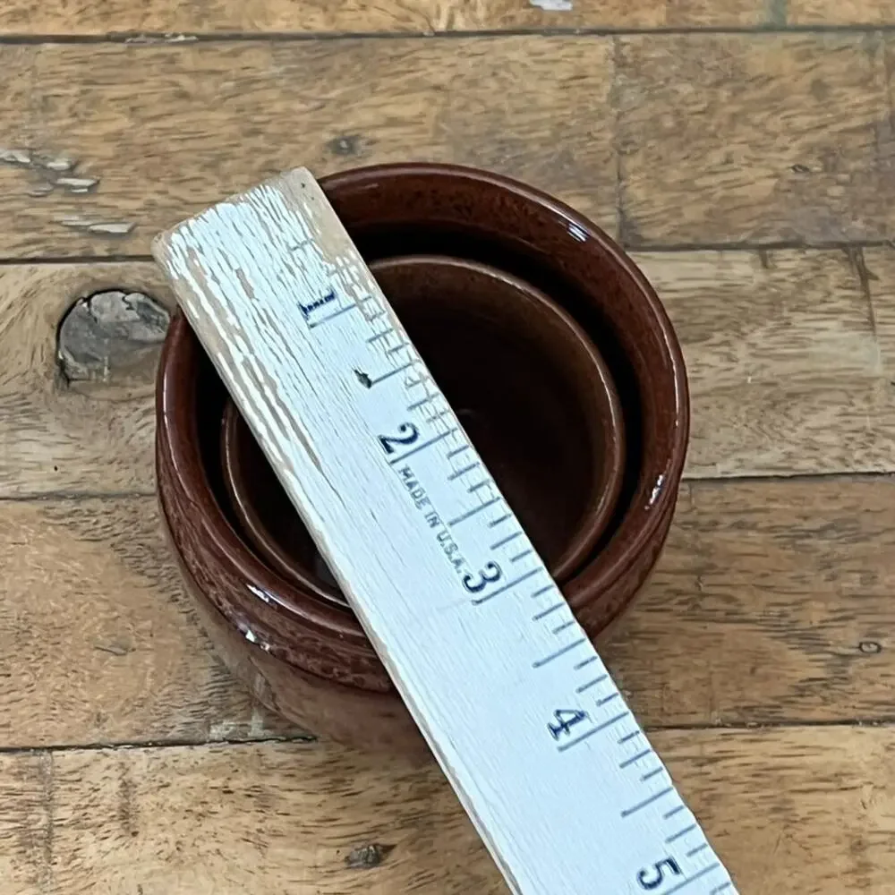 Vintage Stoneware Jars Set of 2 3.5